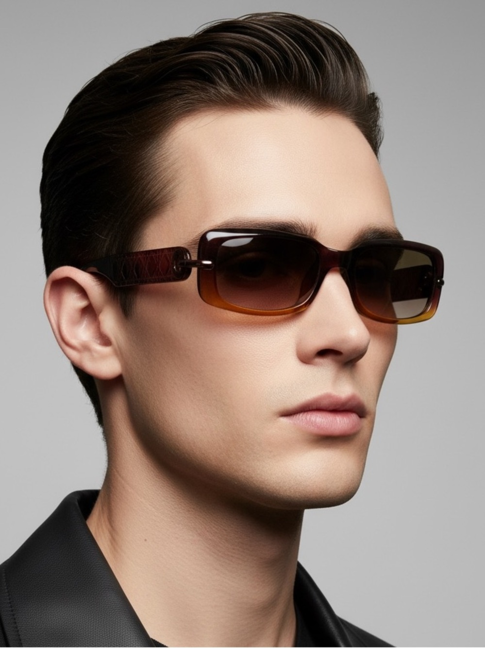 Dior Vintage Y2K Burgundy Mens Shield Sunglasses 83J Deadstock Full Set Rare
